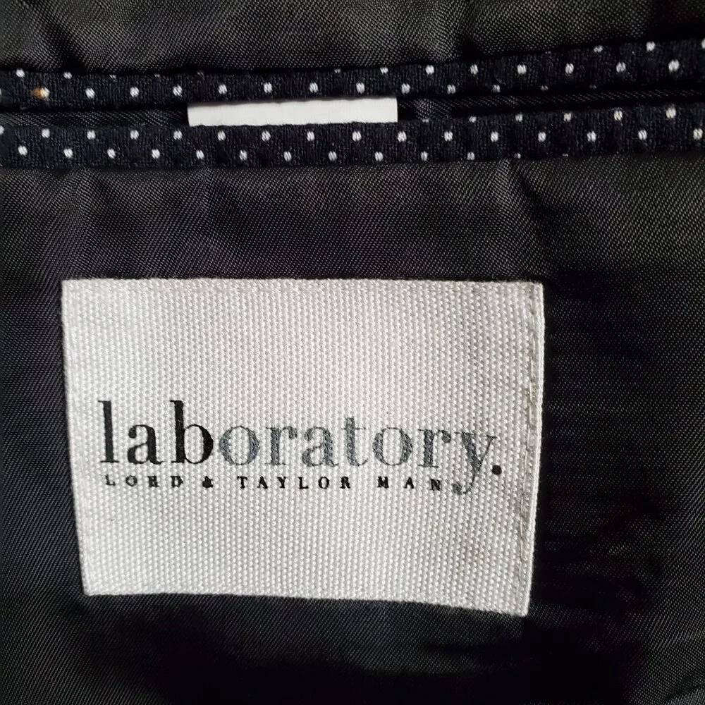 Lord & Taylor Laboratory Men's Size 44R Sportcoat Blazer Micro Polka Dot 2 Butto - Picture 5 of 14